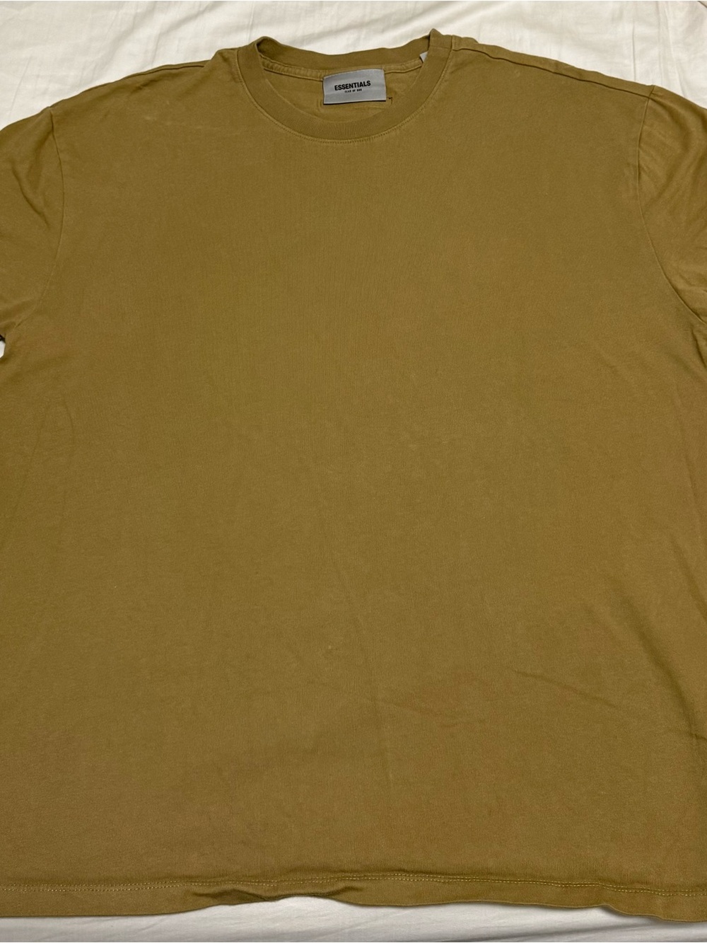 Essentials Menβs Olive Green Crewneck Short Sleeve Tee